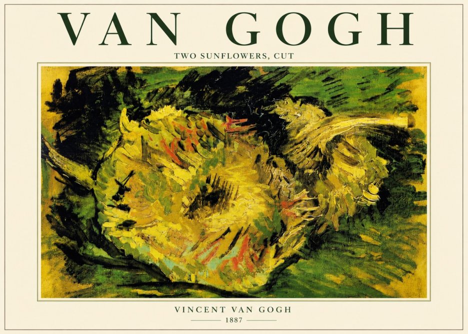 Van Gogh Two Sunflowers, Cut No5 - Poszter