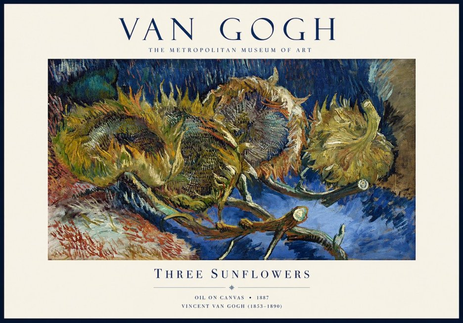Van Gogh Three Sunflowers No1 - Poszter