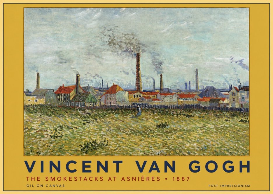 Van Gogh The Smokestacks at Asnières No3 - Poszter