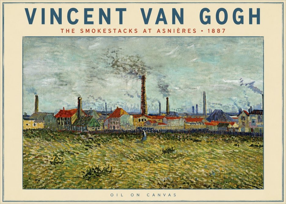 Van Gogh The Smokestacks at Asnières No5 - Poszter