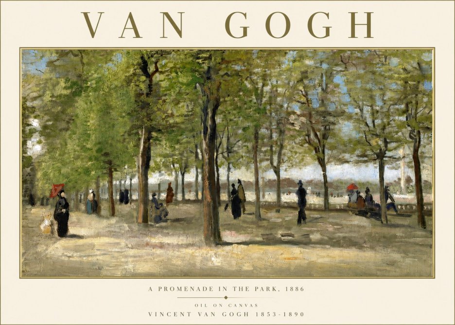 Van Gogh A Promenade in the Park No3 - Poszter