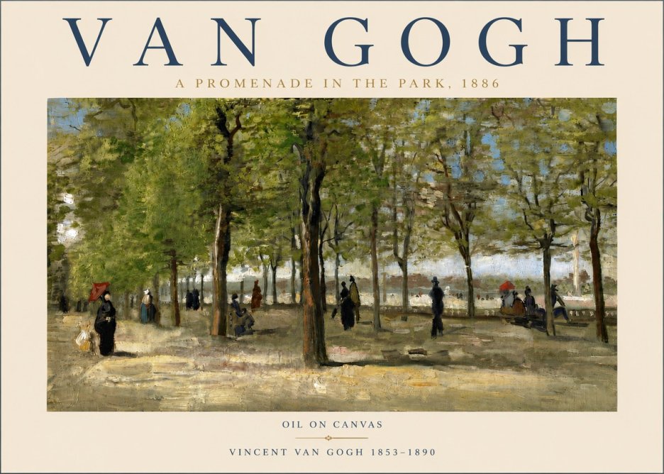 Van Gogh A Promenade in the Park No5 - Poszter