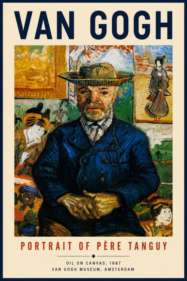 Van Gogh Portrait of Père Tanguy II No5 - Poszter
