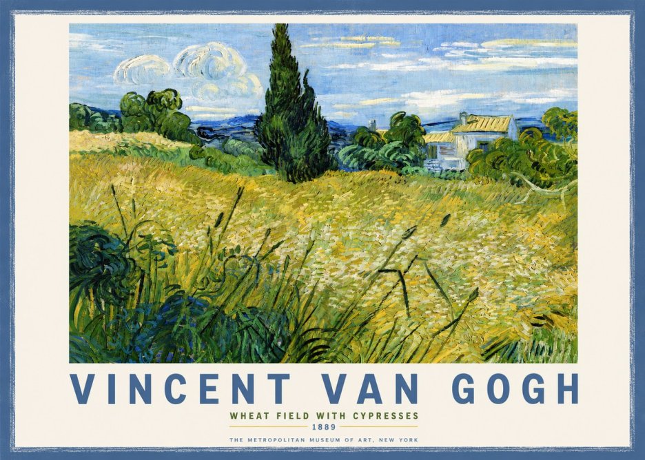 Van Gogh Wheat Field with Cypresses No3 - Poszter