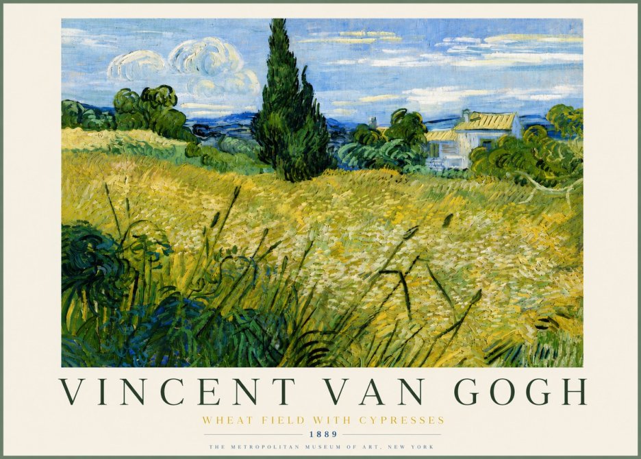 Van Gogh Wheat Field with Cypresses No4 - Poszter