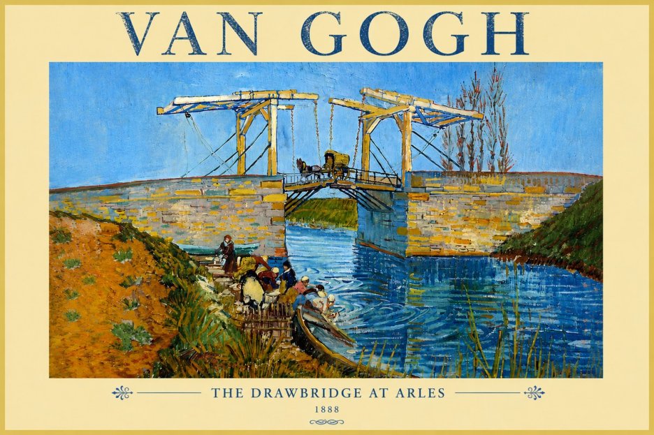 Van Gogh The Drawbridge at Arles I No5 - Poszter