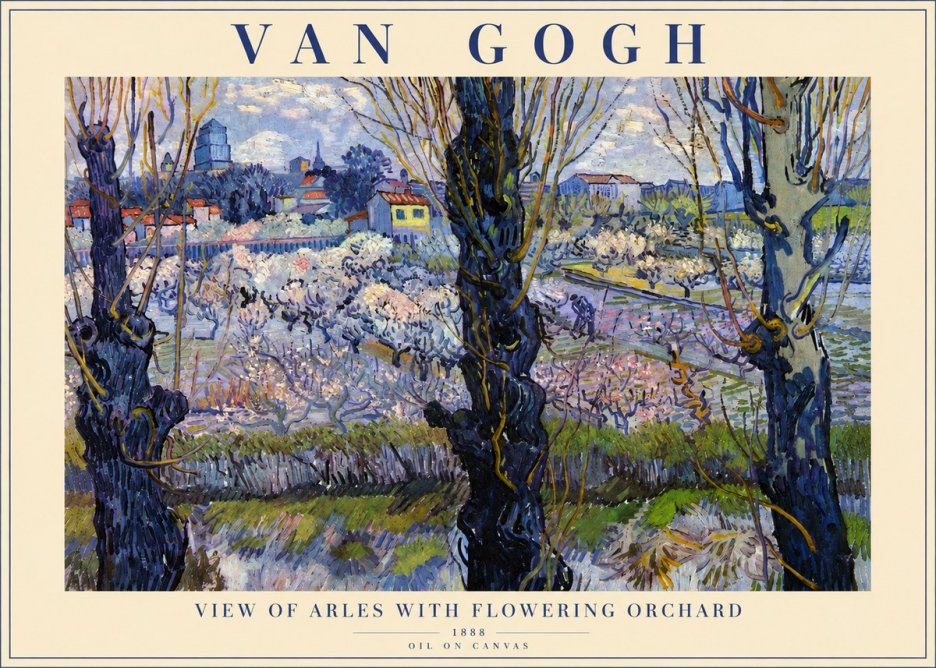 Van Gogh View of Arles with Flowering Orchard No3 - Poszter