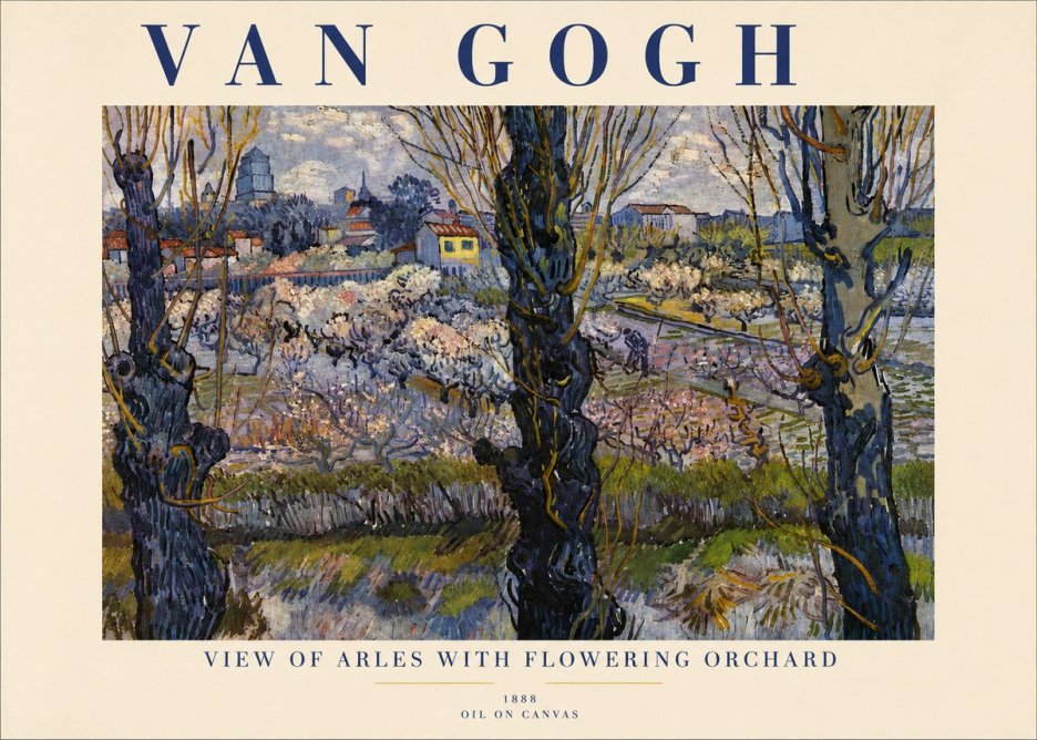 Van Gogh View of Arles with Flowering Orchard No4 - Poszter