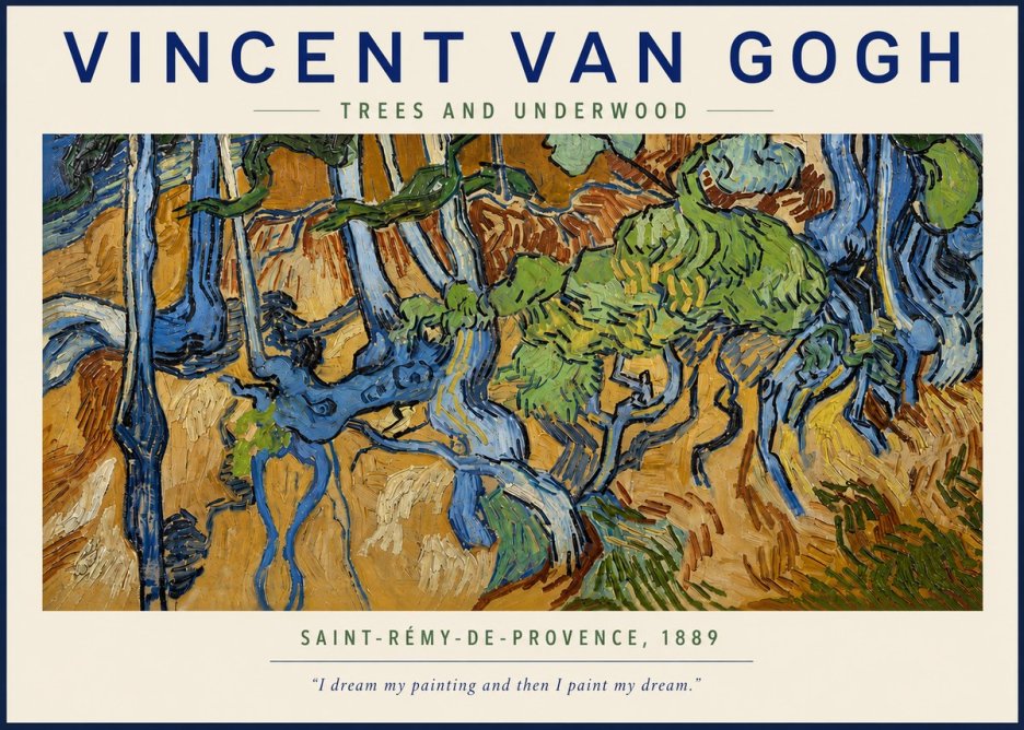 Van Gogh Trees and Underwood No3 - Poszter