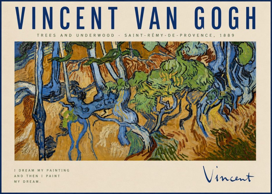 Van Gogh Trees and Underwood No4 - Poszter
