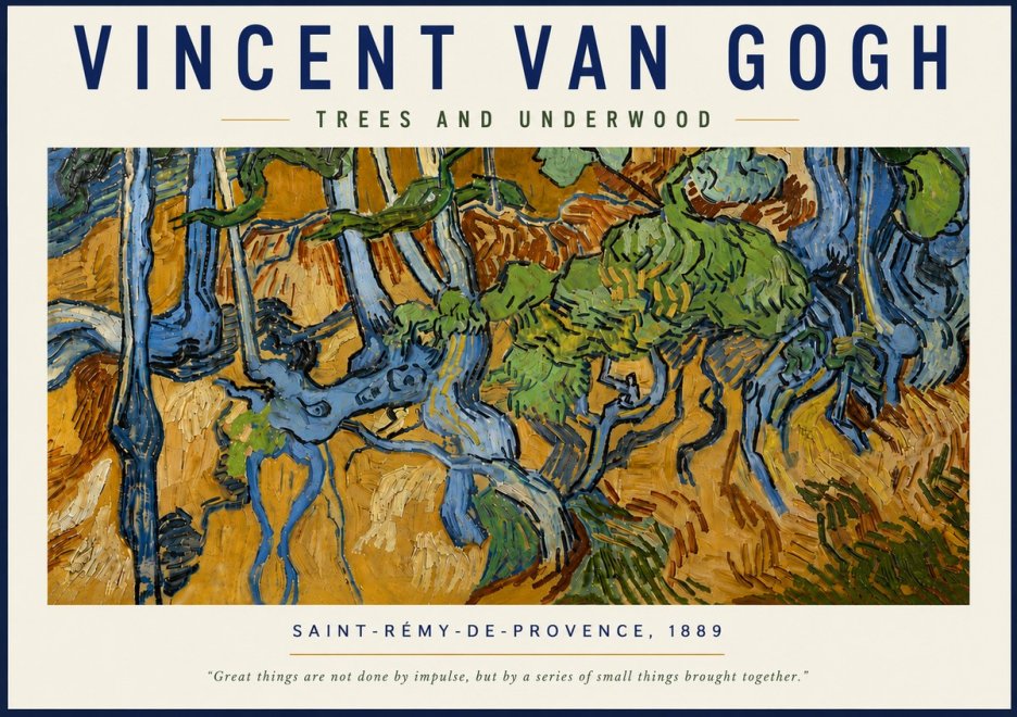 Van Gogh Trees and Underwood No6 - Poszter