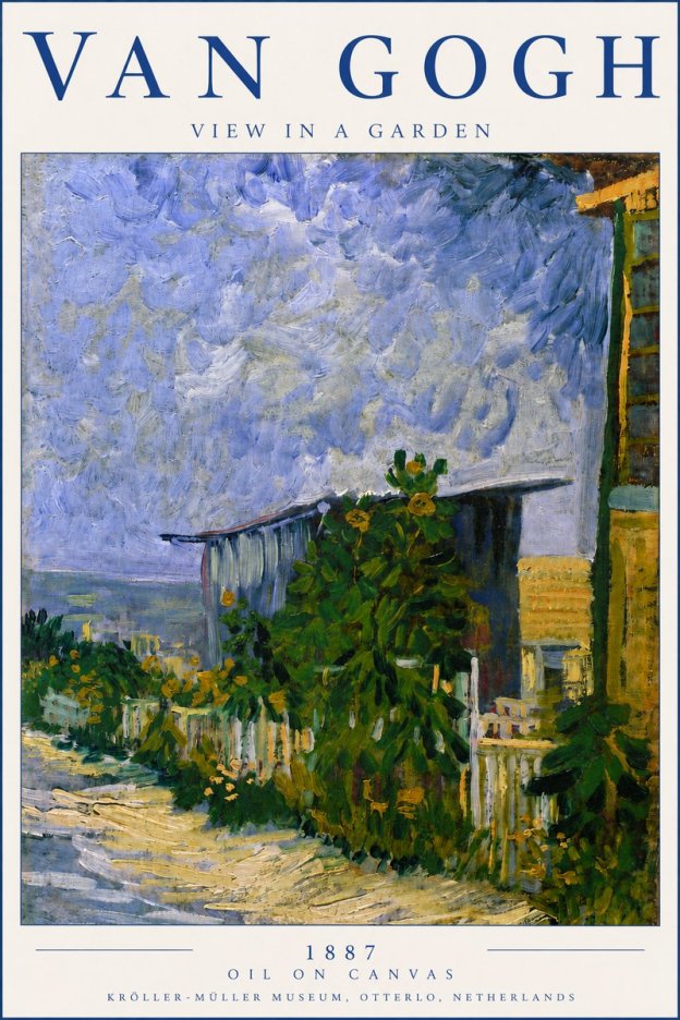 Van Gogh View in a Garden No3 - Poszter