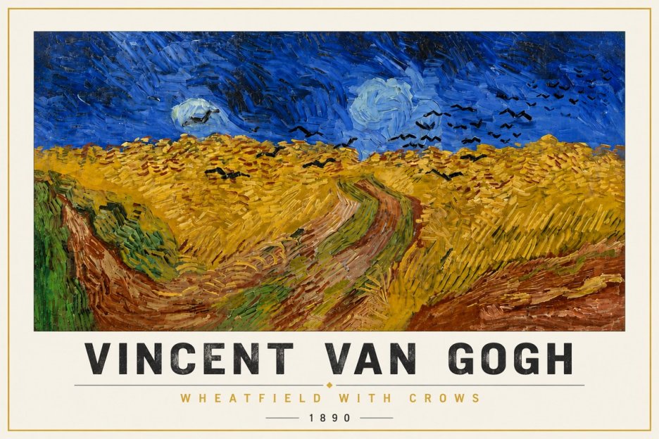 Van Gogh Wheatfield with Crows No4 - Poszter