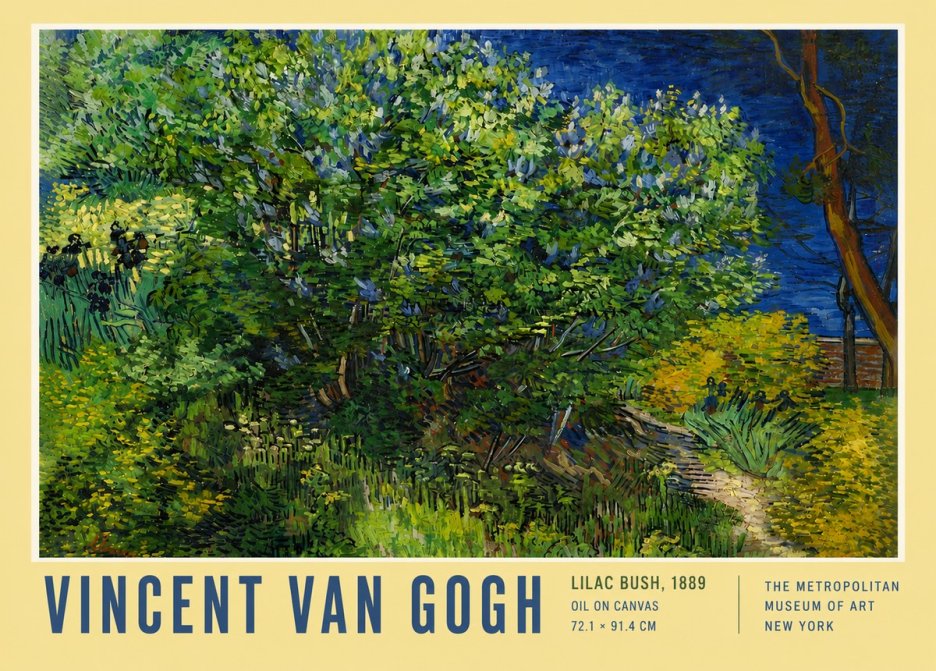 Van Gogh Lilac Bush No4 - Poszter