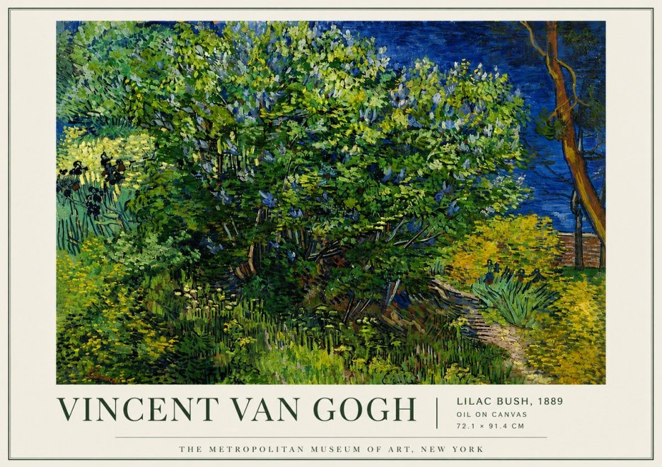 Van Gogh Lilac Bush No5 - Poszter