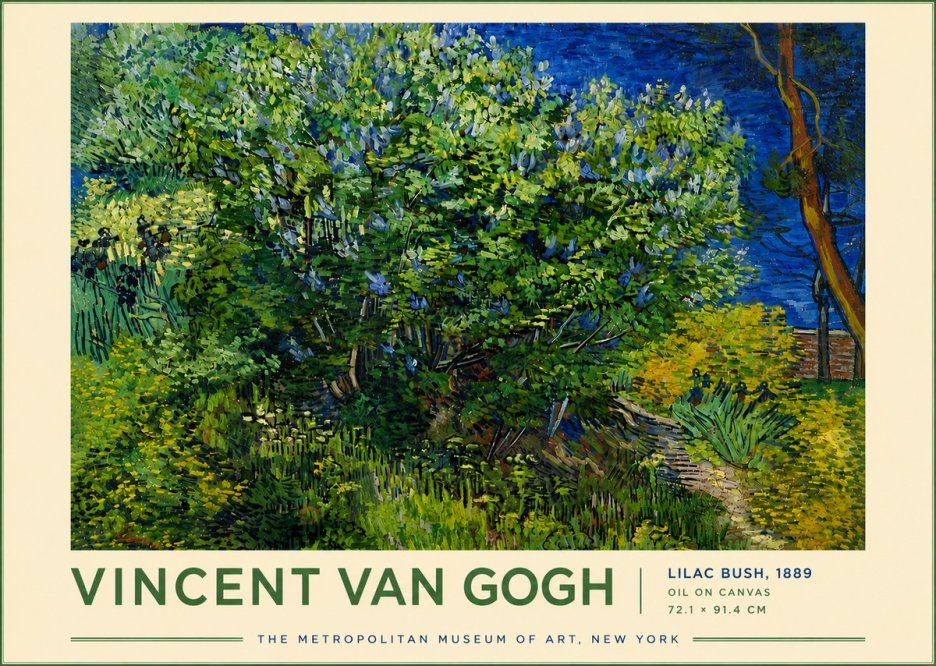 Van Gogh Lilac Bush No6 - Poszter