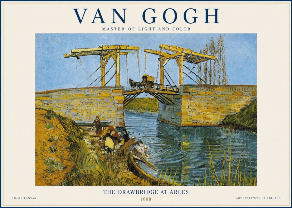Van Gogh The Drawbridge at Arles IV No2 - Poszter