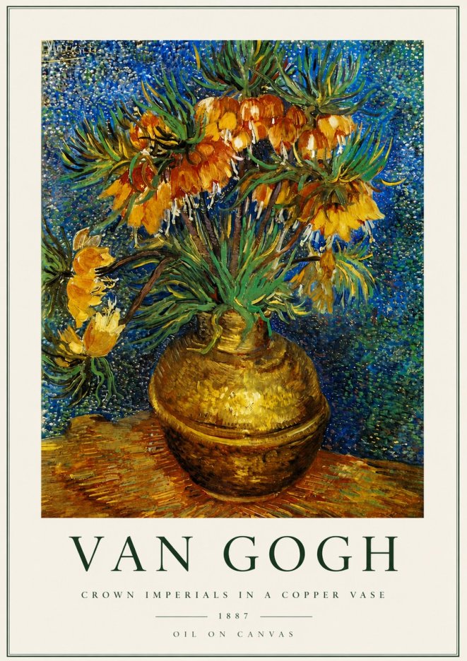 Van Gogh Crown Imperials in a Copper Vase No3 - Poszter
