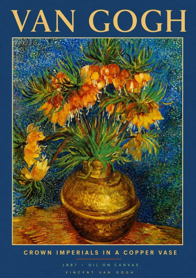 Van Gogh Crown Imperials in a Copper Vase No4 - Poszter