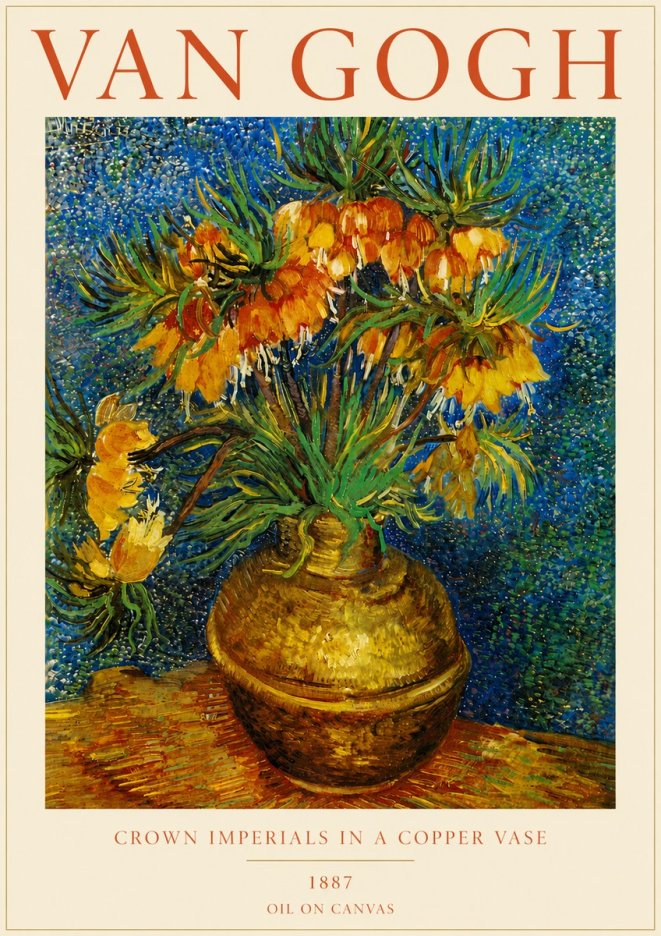 Van Gogh Crown Imperials in a Copper Vase No5 - Poszter