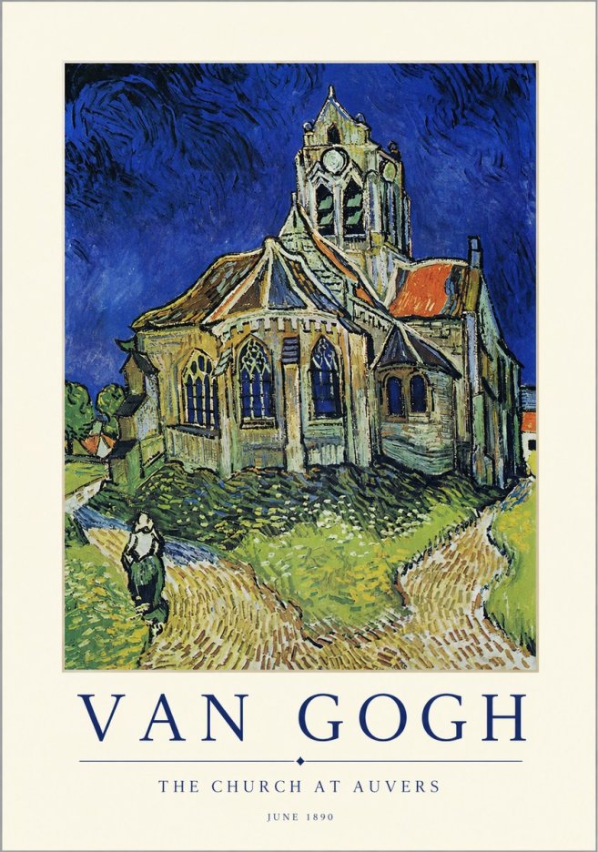 Van Gogh The Church at Auvers II No1 - Poszter