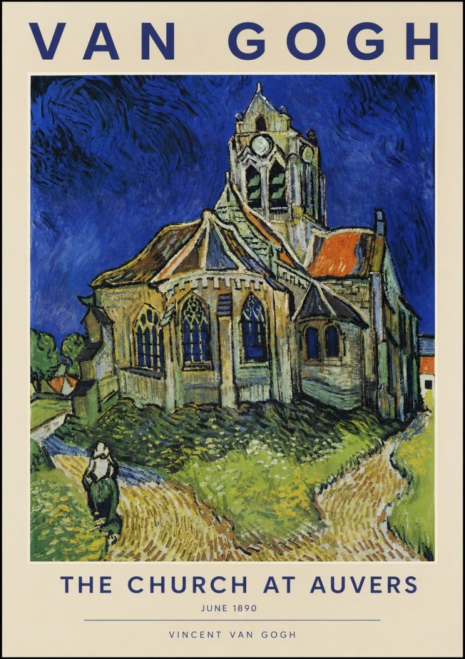 Van Gogh The Church at Auvers II No2 - Poszter