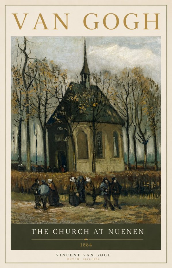 Van Gogh The Church at Nuenen No2 - Poszter