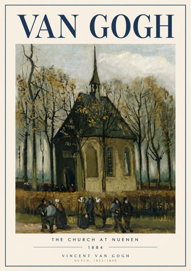 Van Gogh The Church at Nuenen No5 - Poszter