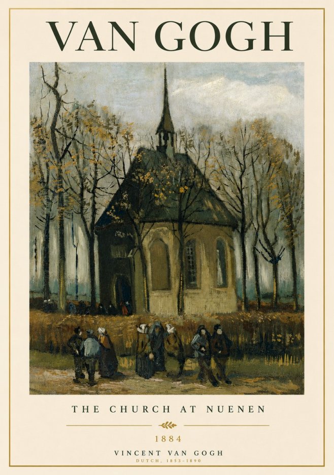 Van Gogh The Church at Nuenen No6 - Poszter