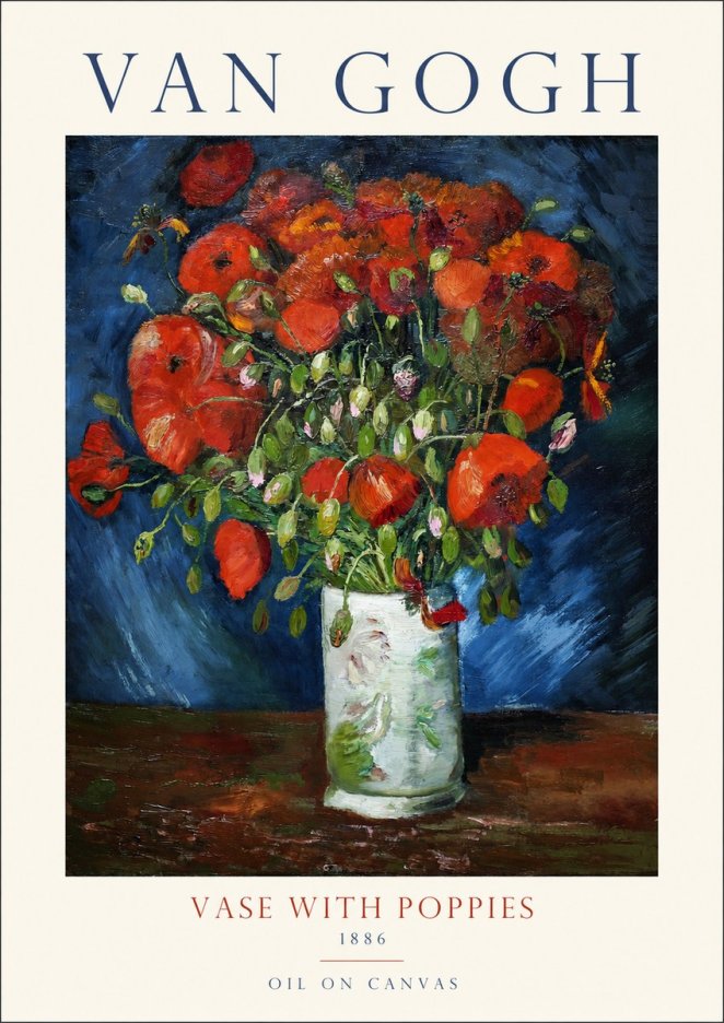 Van Gogh Vase with Poppies No1 - Poszter