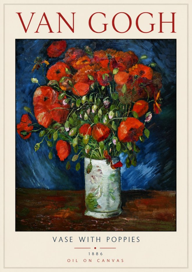 Van Gogh Vase with Poppies No4 - Poszter