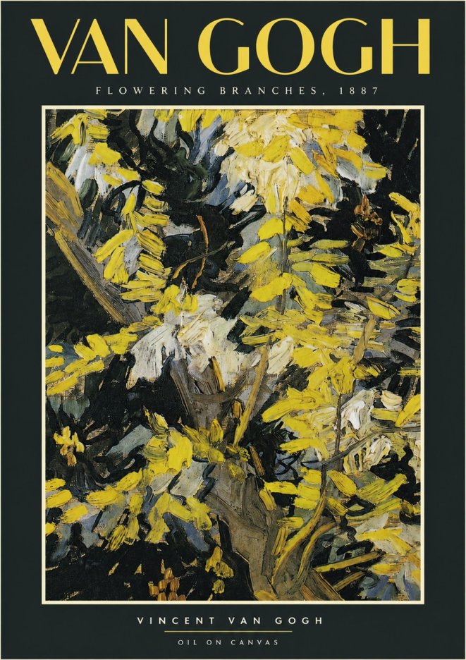 Van Gogh Flowering Branches, 1887 No4 - Poszter