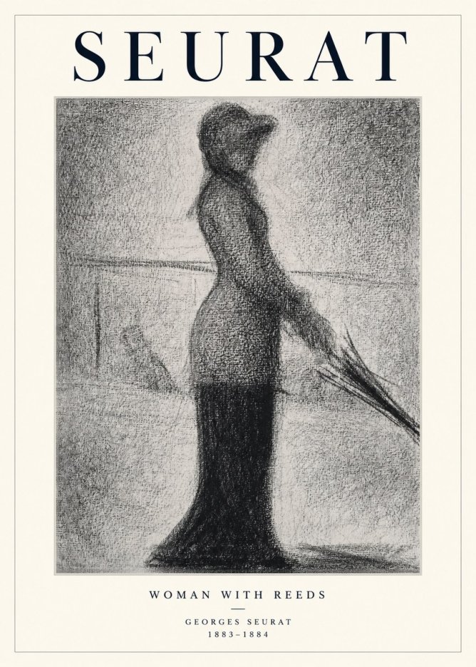 Seurat Woman with Reeds No1 - Poszter