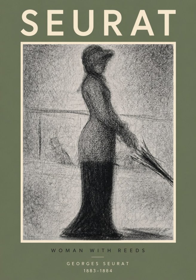 Seurat Woman with Reeds No2 - Poszter