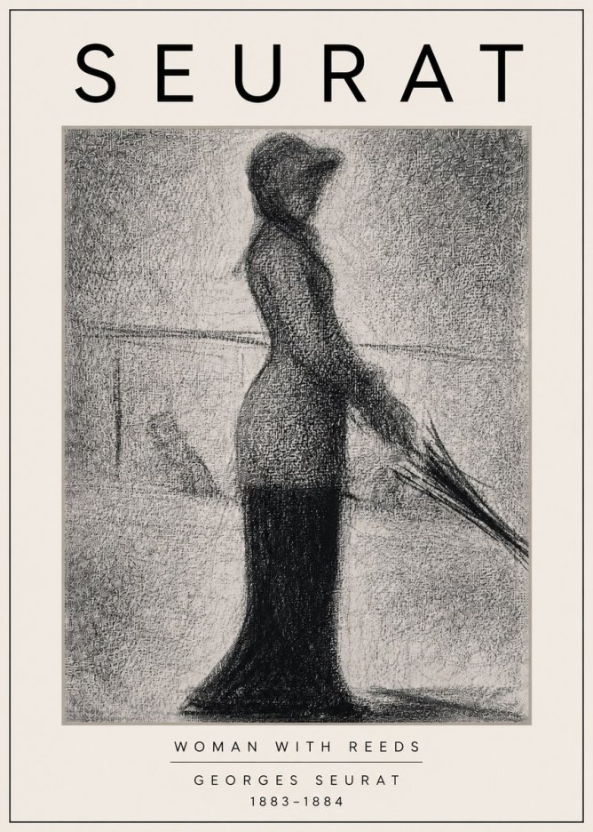 Seurat Woman with Reeds No3 - Poszter