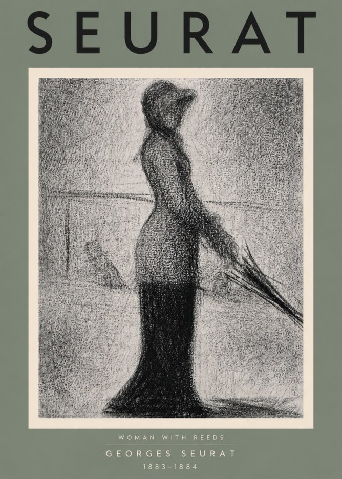 Seurat Woman with Reeds No4 - Poszter