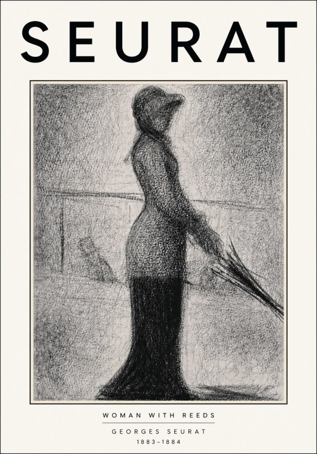 Seurat Woman with Reeds No5 - Poszter