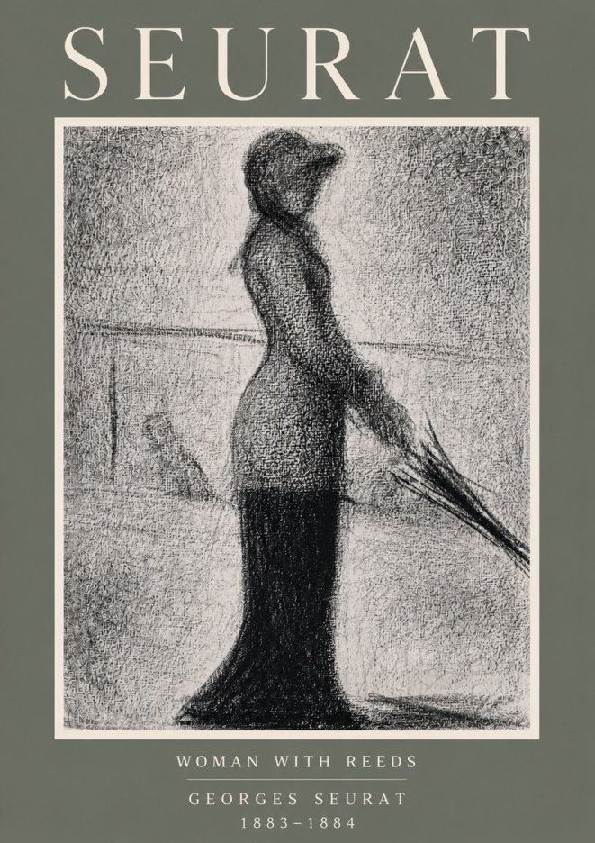 Seurat Woman with Reeds No6 - Poszter