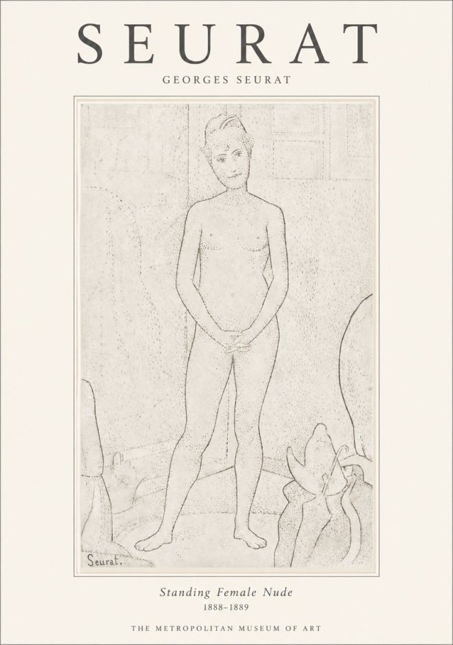 Seurat Standing Female Nude No1 - Poszter