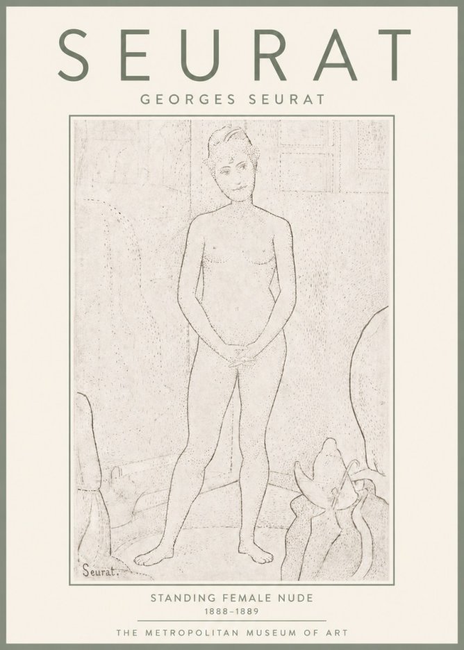 Seurat Standing Female Nude No4 - Poszter