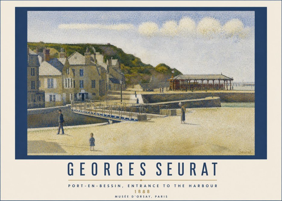 Seurat Port-en-bessin, Entrance to the Harbour, 1888 No5 - Poszter