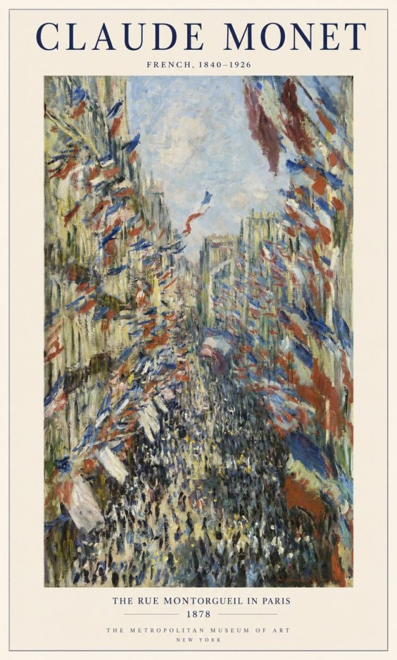 Monet The Rue Montorgueil in Paris No1 - Poszter