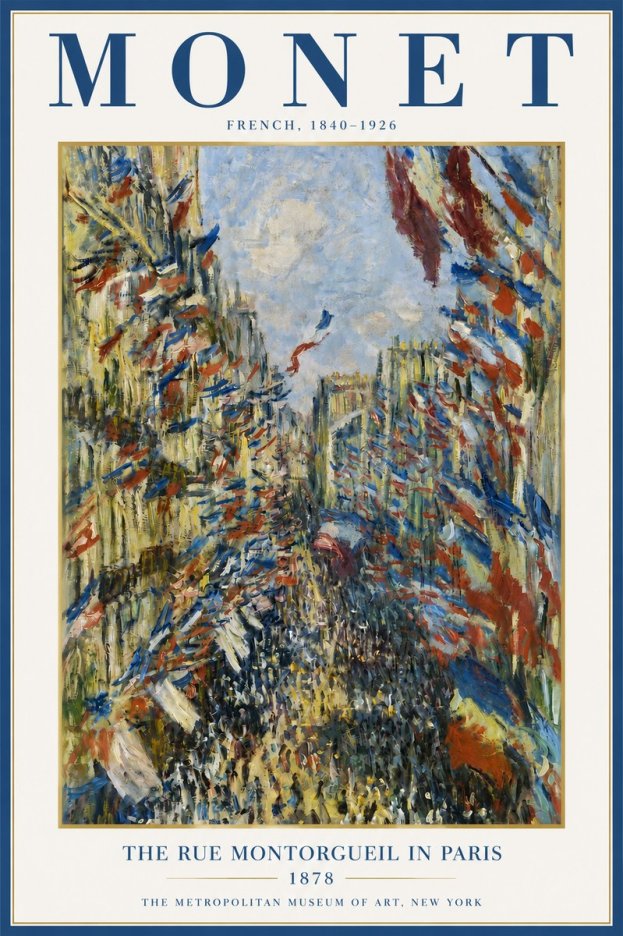 Monet The Rue Montorgueil in Paris No3 - Poszter