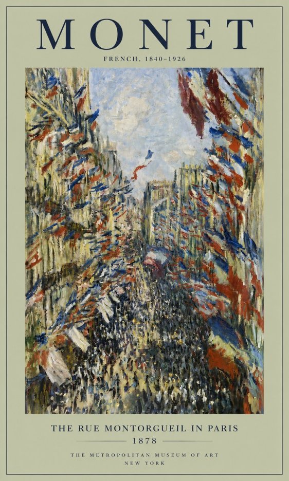 Monet The Rue Montorgueil in Paris No4 - Poszter