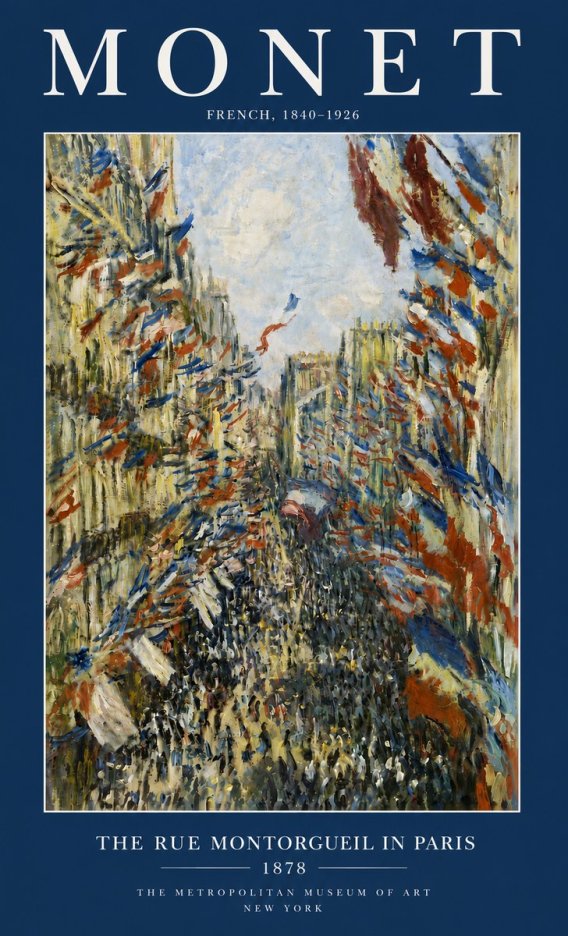 Monet The Rue Montorgueil in Paris No6 - Poszter