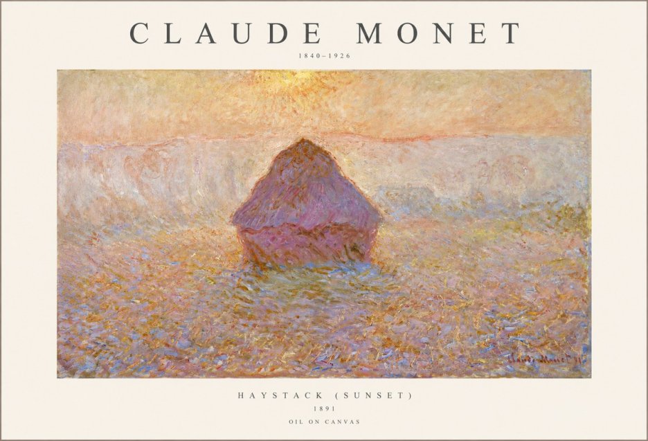 Monet Haystack (Sunset) No1 - Poszter
