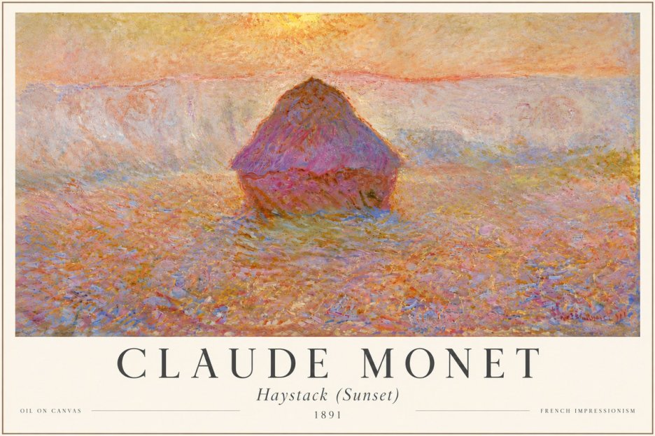 Monet Haystack (Sunset) No4 - Poszter