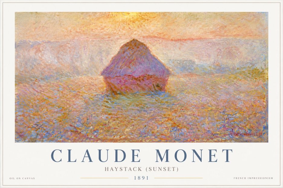 Monet Haystack (Sunset) No5 - Poszter