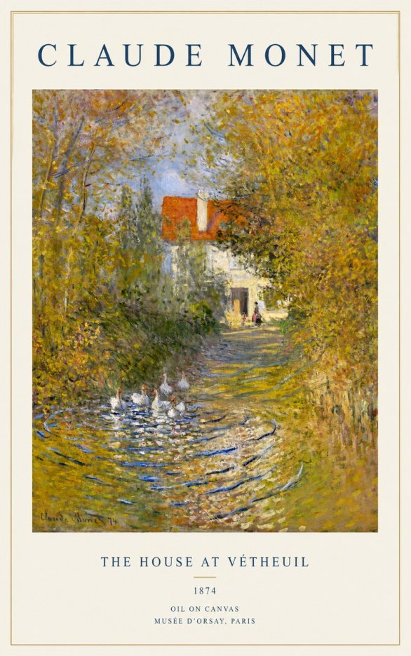 Monet The House at Vétheuil No1 - Poszter