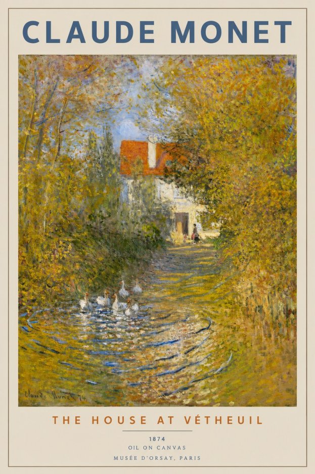 Monet The House at Vétheuil No2 - Poszter